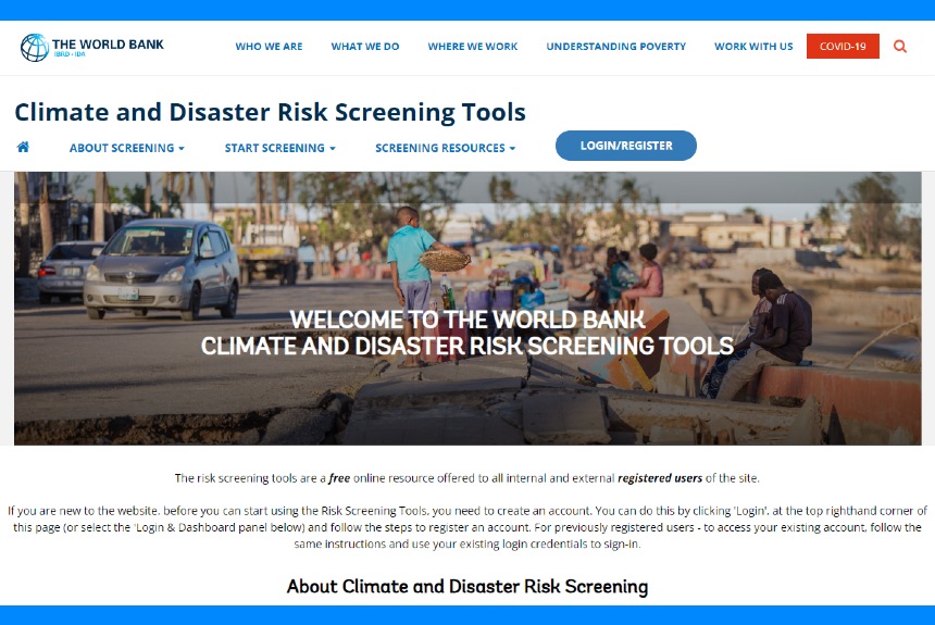climate adaptation risk screening tool world bank
